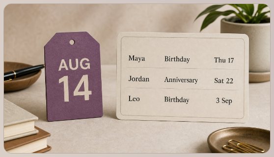 GiftDate — Know whose day is coming — and what to give.
