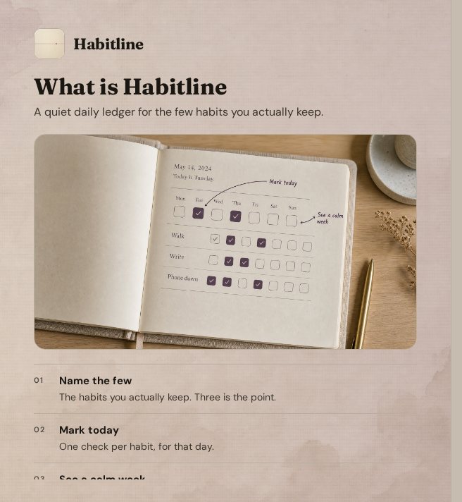 Habitline — A quiet daily ledger for the few habits you actually keep.